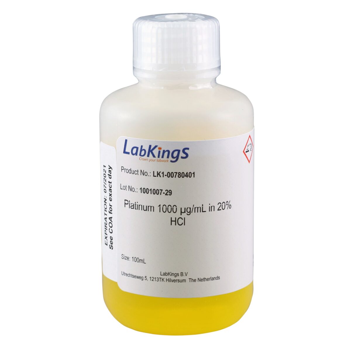 Platinum 1000 mg/L (Pt Metal), 20% HCl, 50ml - Image 1