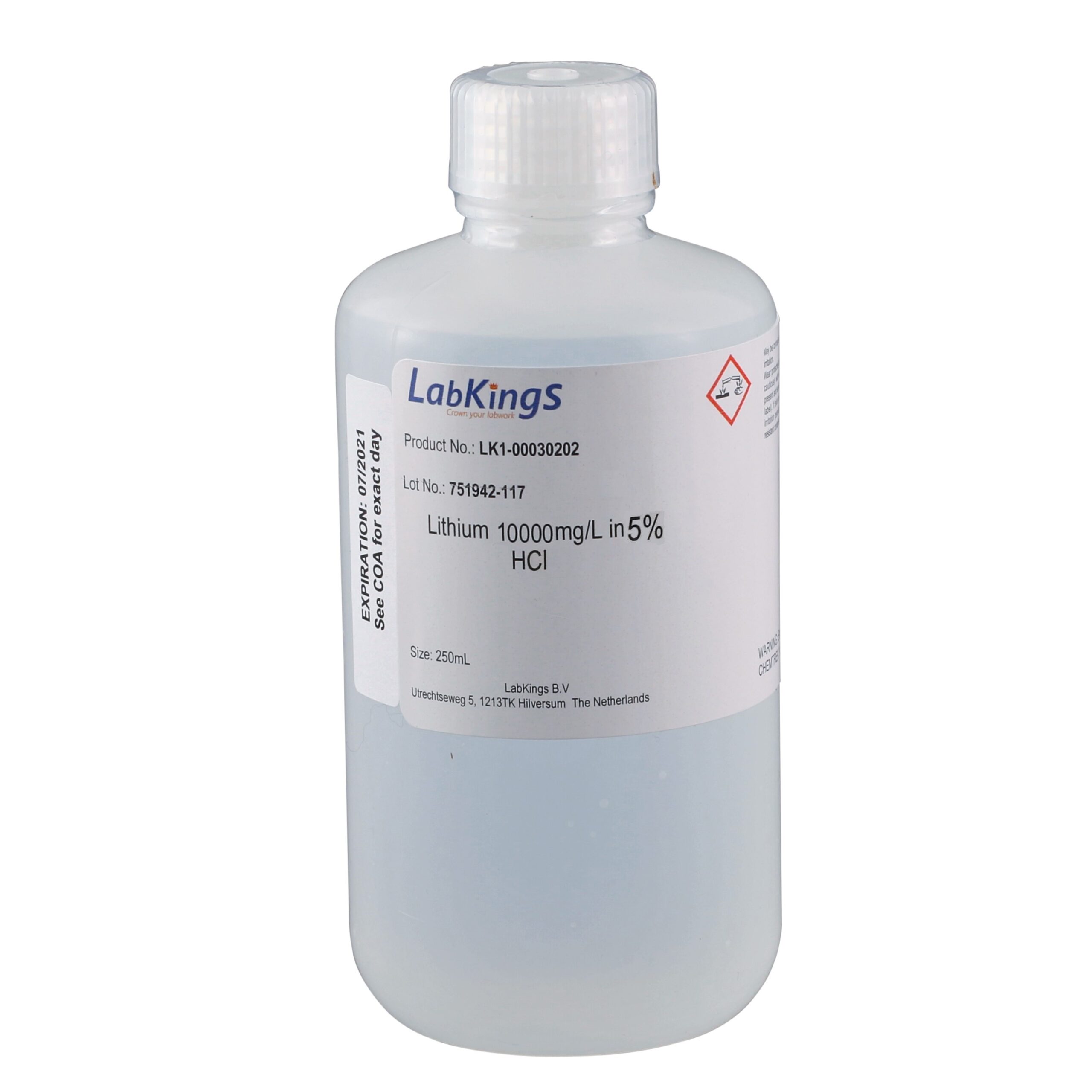 Lithium LK1-00030301 - 5% Lithium 10000 mg/L (Li2CO3), 5% HCL, 100ml - Image 1