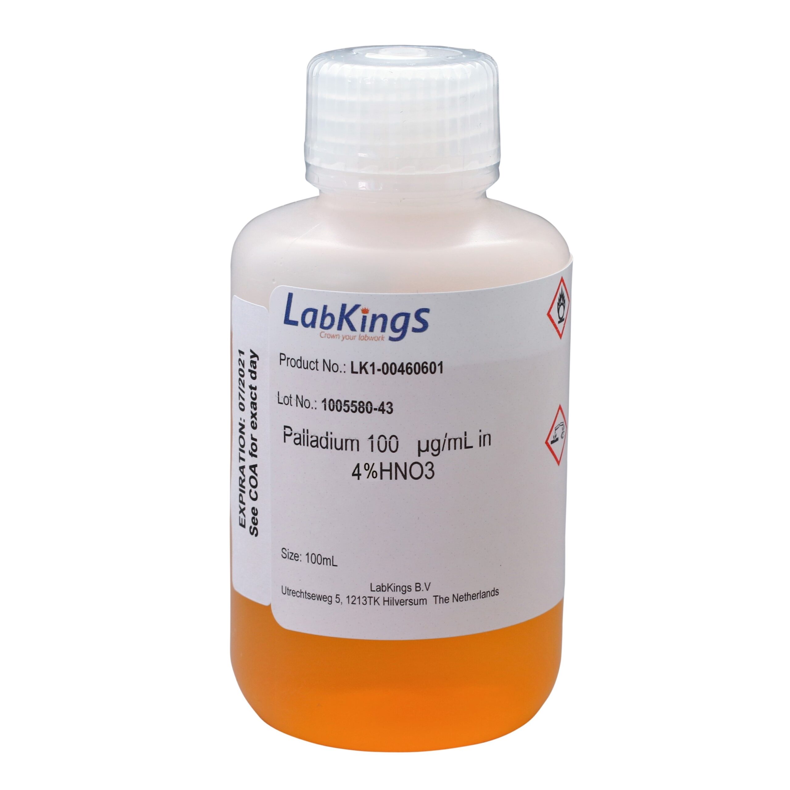 Palladium LK1-00460601 4% Palladium 100 mg/L (Pd Metal), 4 % HNO3, 100ml - Image 1