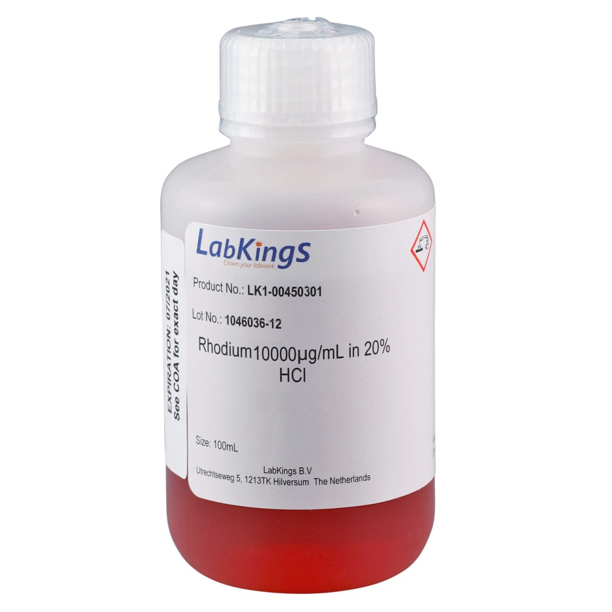 Rhodium 10000 mg/L (Rh),20% HCl, 50ml - Image 1