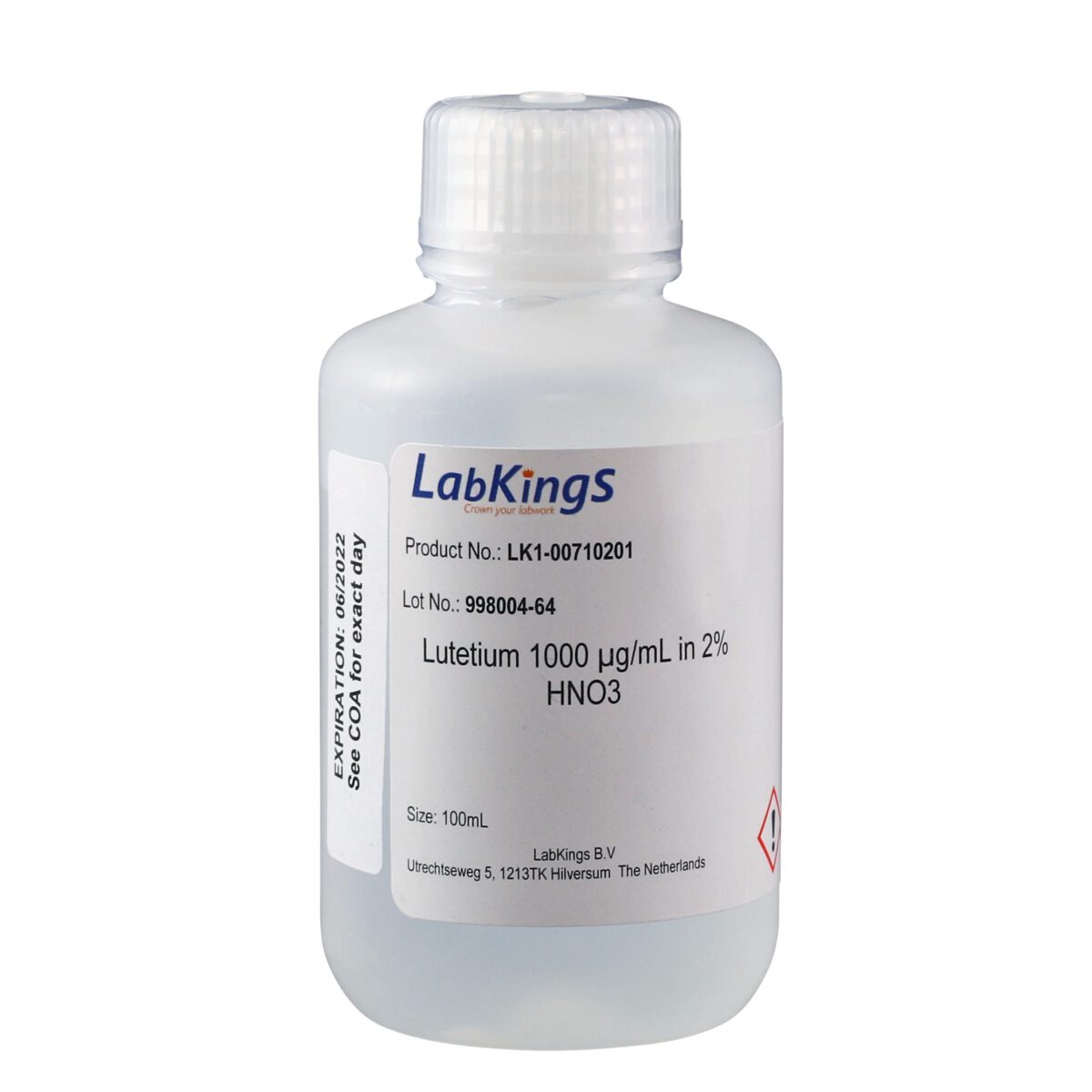 Lutetium 1,000 mg/L (Lu2O3), 2% HNO3, 250ml