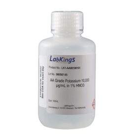 AA grade Potassium, 10000 mg/L, diluted in HNO3, 100mL