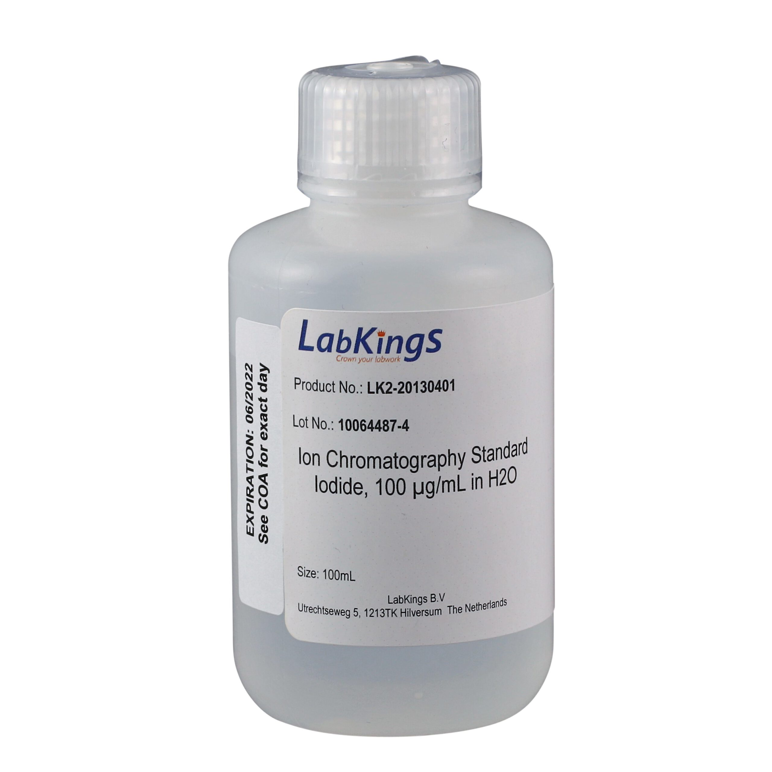 Iodide, 100 mg/L, Ion Chromatography Standard, in H2O, 500mL Iodide, 100 mg/L, Ion Chromatography Standard, in H2O, 500mL