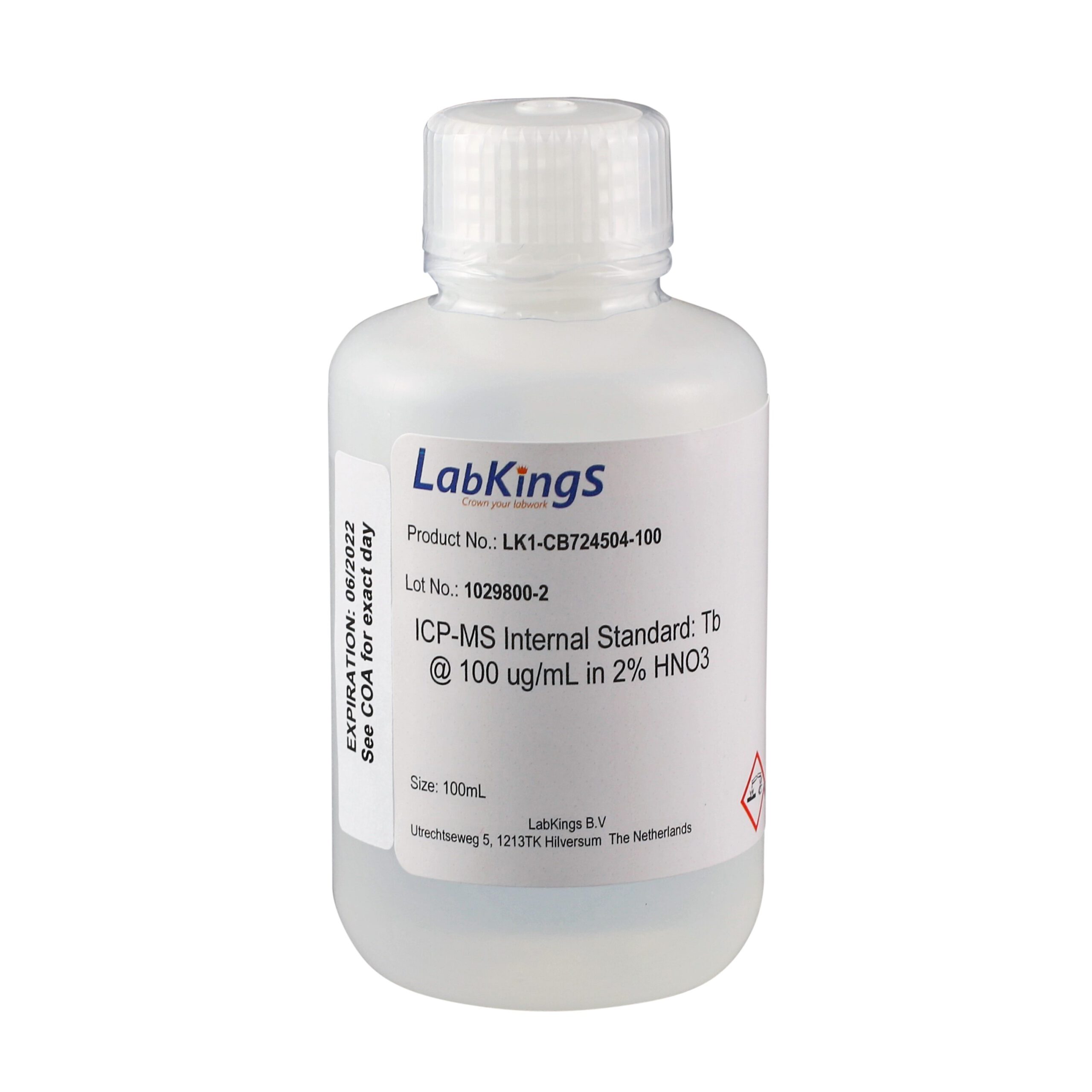 ICP-MS Internal Standard: Tb @ 100 ug/mL in 2% HNO3, 100ml (Agilent equivalent IMS-114) ICP-MS Internal Standard: Tb @ 100 ug/mL in 2% HNO3, 100ml (Agilent Alternative IMS-114)