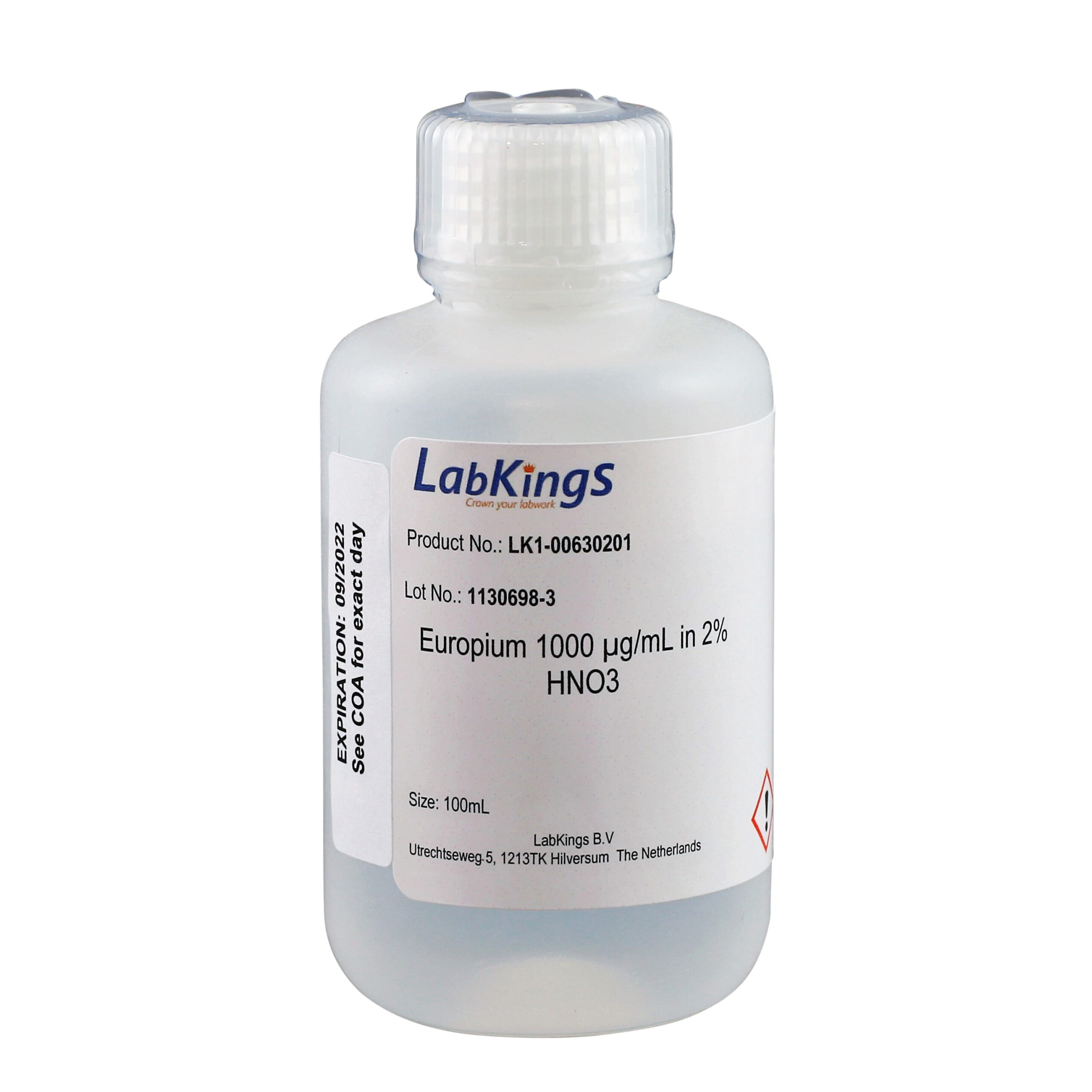 Europium 1,000 mg/L (Eu2O3), 2% HNO3, 250ml Europium 1,000 mg/L (Eu2O3), 2% HNO3, 250ml