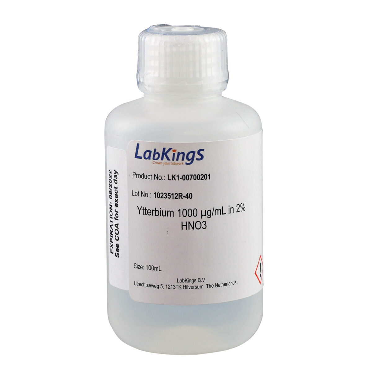 Ytterbium 1,000 mg/L (Yb2O3), 2% HNO3, 250ml