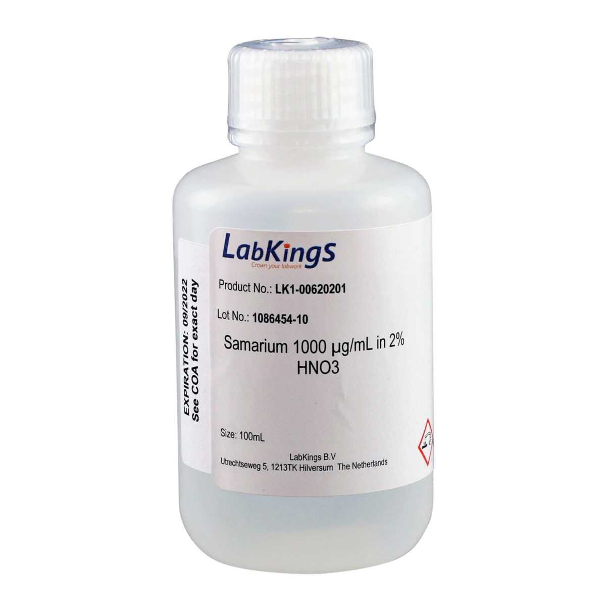 Samarium 1,000 mg/L (Sm2O3), 2% HNO3, 100ml