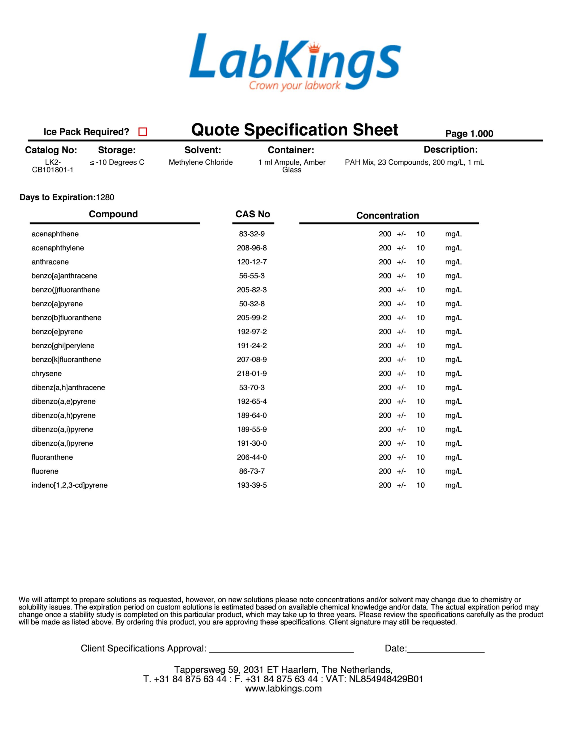 PAH Mix, 23 Compounds PAH Mix, 23 Compounds