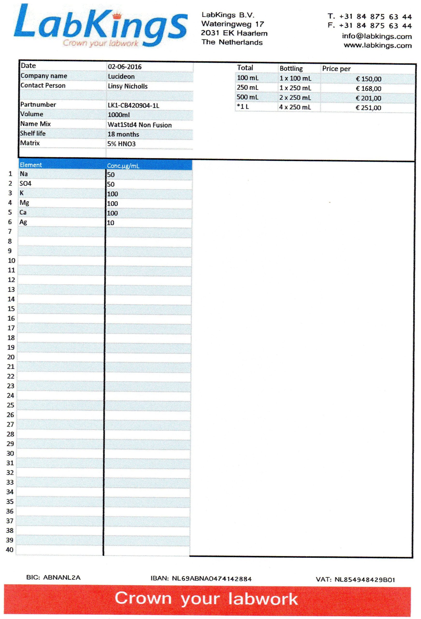 Wat1Std4 Non Fusion, 1 liter Wat1Std4 Non Fusion, 1 liter