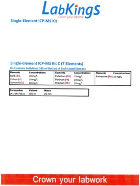 Single-Element ICP-MS Kit C (7 Elements), 100ml