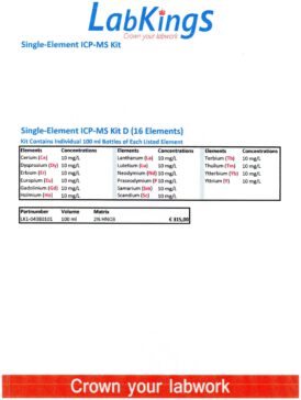 Single-Element ICP-MS Kit D (16 Elements), 100ml