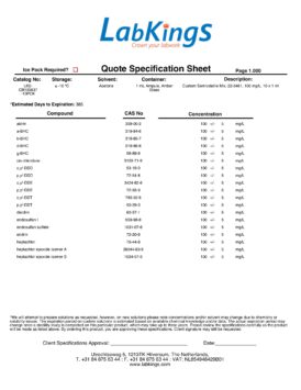 Custom Semivolatile Mix, 22-3461, 100 mg/L, 10 x 1 ml