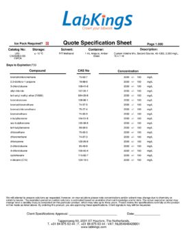 Custom Volatile Mix, Second Source, 45-1282, 2,000 mg/L, 5 x 1ml