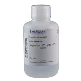 Magnesium 1,000 mg/L (Mg Metal), 2% HNO3. 100ml