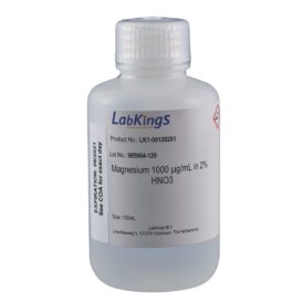 Magnesium 1,000 mg/L (Mg Metal), 2% HNO3. 500ml