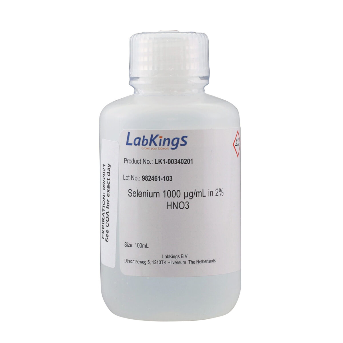 Selenium 1,000 mg/L (Se Metal), 2% HNO3, 100ml