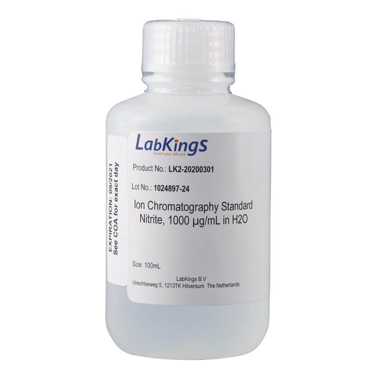 Nitrite, 1000 mg/L, Ion Chromatography Standard, in H2O, 250mL