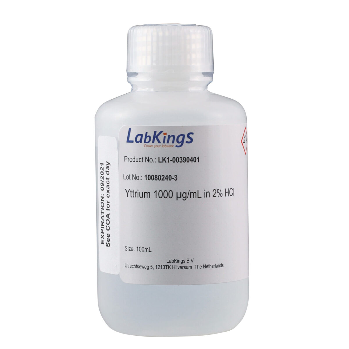 Yttrium 1,000 mg/L (Y2O3), 2% HCl, 500ml