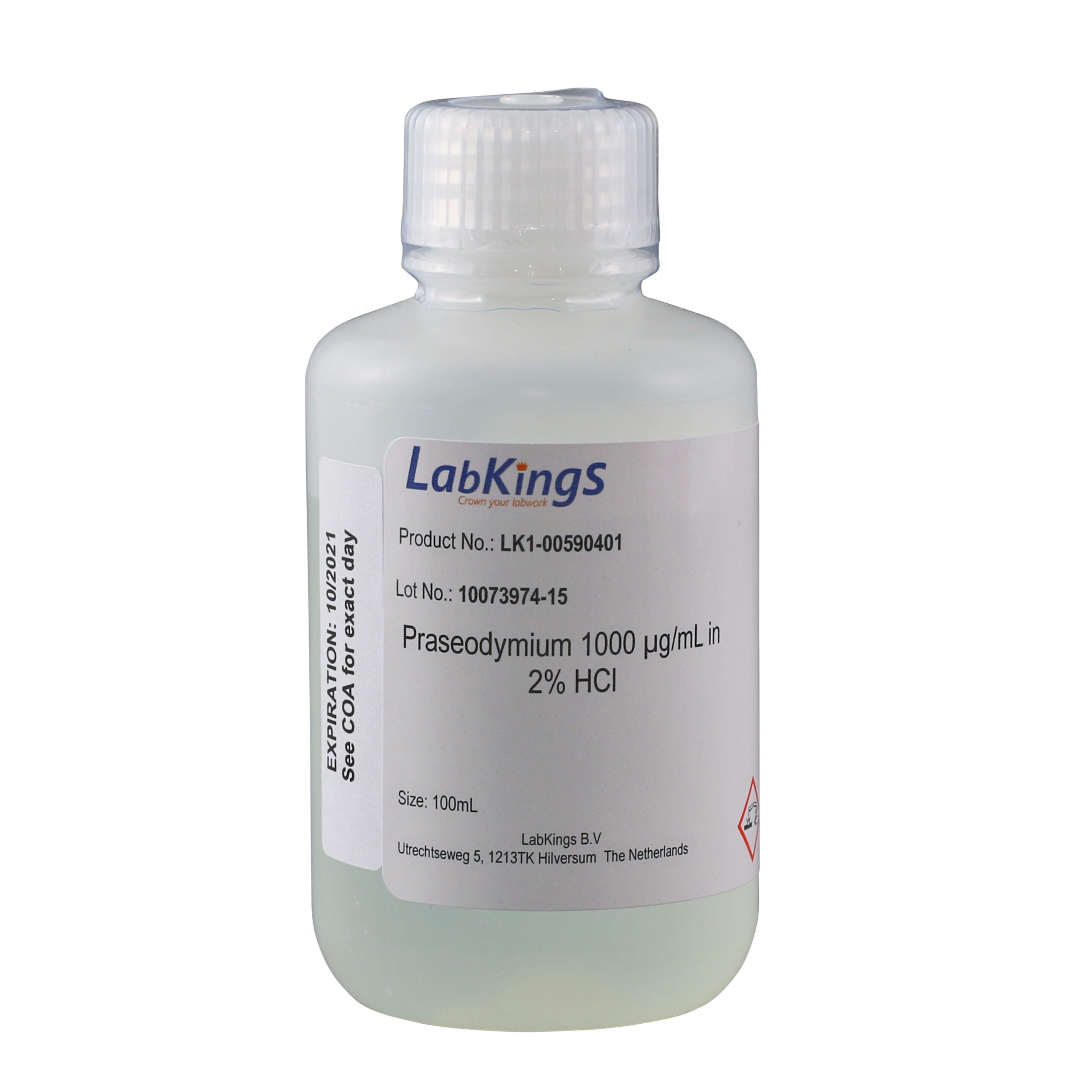 Praseodymium 1,000 mg/L ± 0.3% (Pr6O11), 2% HCl,250ml Praseodymium 1,000 mg/L ± 0.3% (Pr6O11), 2% HCl, 250ml