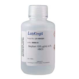 Beryllium 1,000 mg/L  (Be Acetate), 2% HNO3, 500ml
