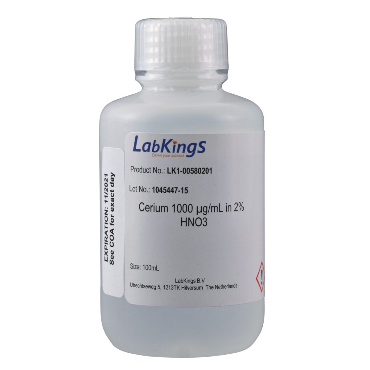 Cerium 1,000 mg/L (CeO2), 2% HNO3, 100ml