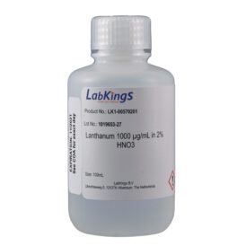 Lanthanum 1,000 mg/L (La2O3), 2% HNO3, 250ml