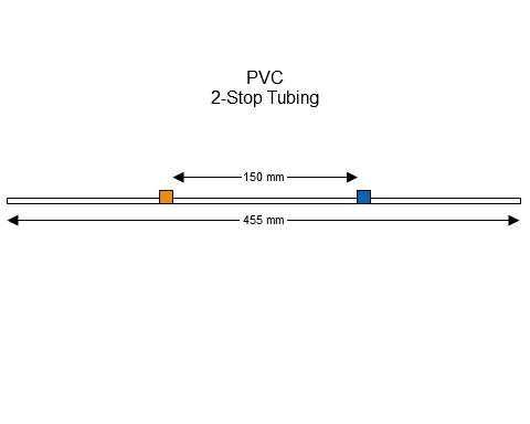 Orange-Blue PVC 2-stop tubing, 12 pack