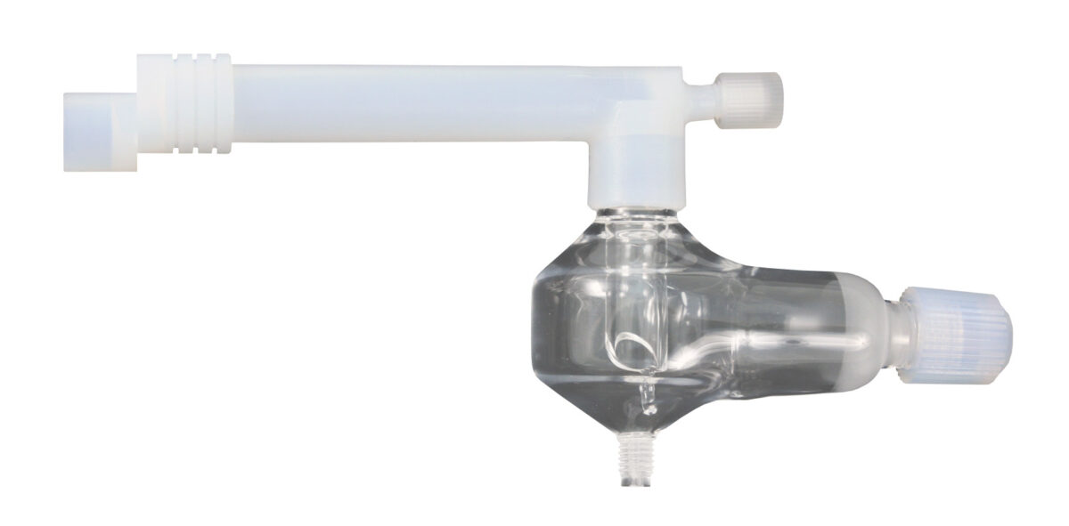Quartz (7 mm baffle) micro cyclonicspray chamber with auxiliary gas port, ES-3452-1111-11