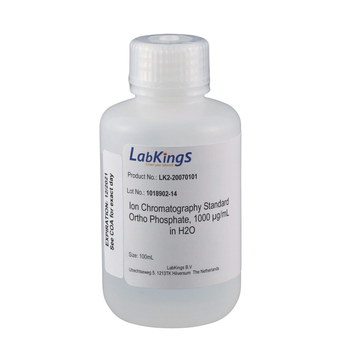 Ortho Phosphate, 1000 mg/L, Ion Chromatography Standard, in H2O, 250mL