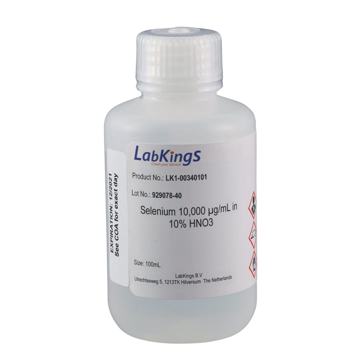 Selenium 10,000 mg/L (Se Metal), 10% HNO3, 500ml