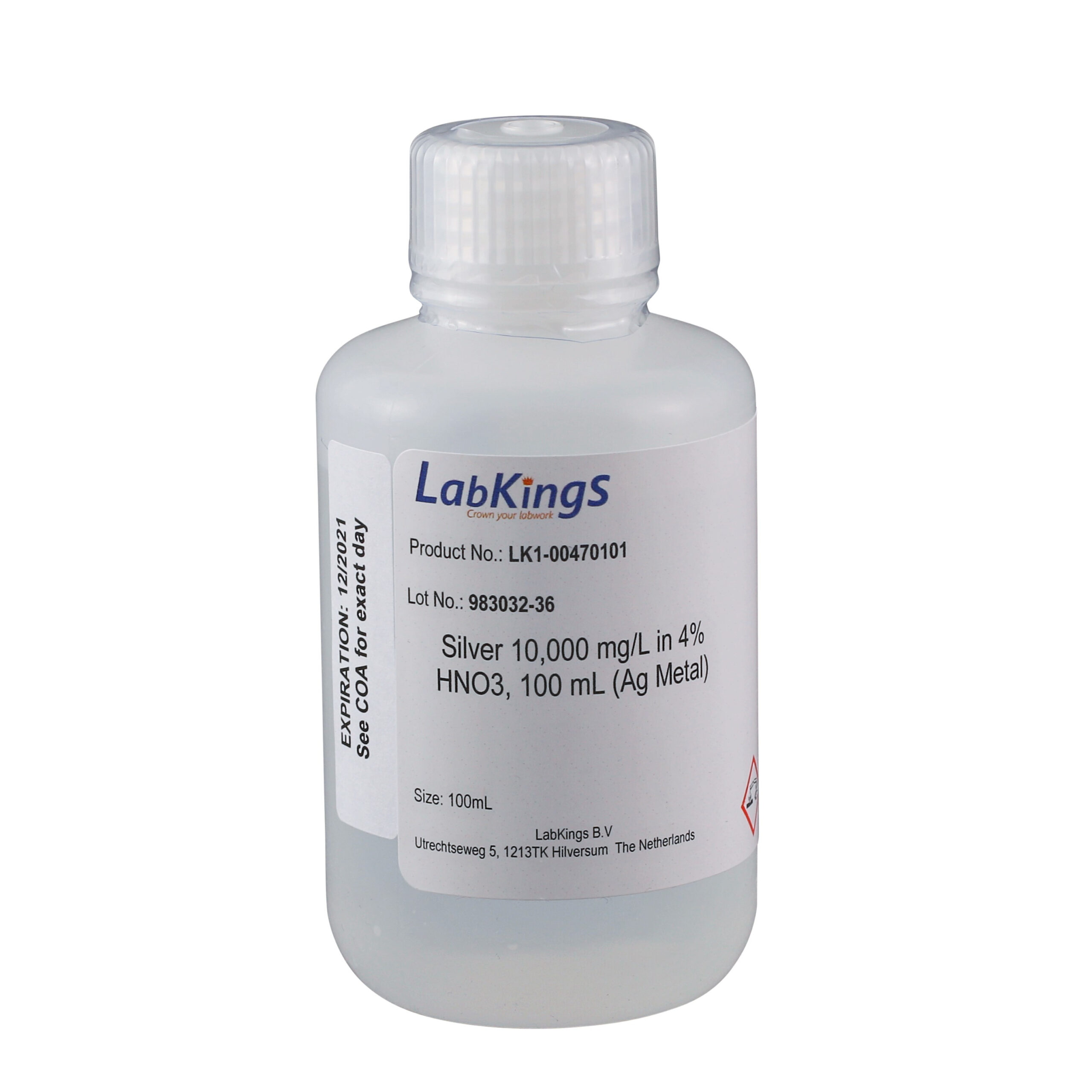 Silver 10,000 mg/L (Ag Metal), 4% HNO3, 250ml Silver 10,000 mg/L (Ag Metal), 4% HNO3, 250ml