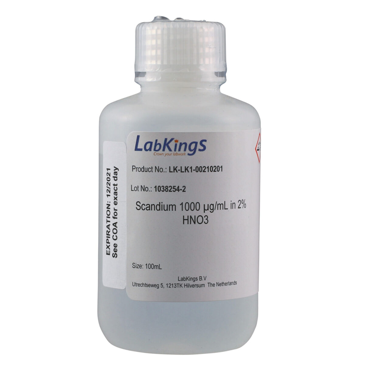 Scandium 1,000 mg/L (Sc2O3), 2% HNO3, 100ml