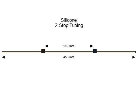 Black-Black Silicone Tubing, 2-stop, 6pck, Perkin Elmer equivalent 00473552