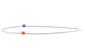 Flared PVC 2-Stop Tubing, Orange-Blue