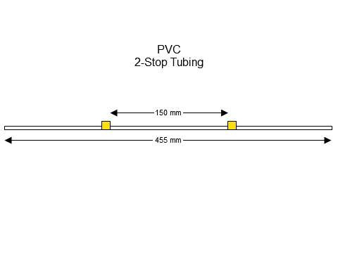 Flared PVC 2-Stop Tubing,  Yellow-Yellow