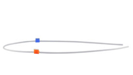 Flared Orange-Blue silicone 2-stop tubing Orange-Blue