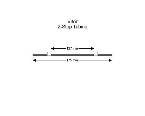 Flared Viton 2-stop tubing, White-White 12 pack