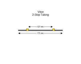 Flared Viton 2-stop tubing, Yellow-Yellow 12 pack