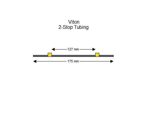 Flared Viton 2-stop tubing, Yellow-Yellow 12 pack