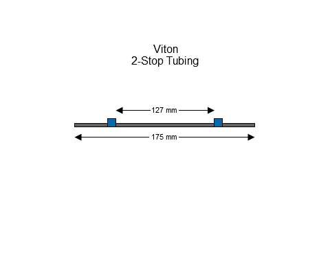 Flared Viton 2-stop tubing, Blue-Blue 12 pack
