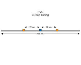 Flared PVC 3-Stop Tubing, Orange-Blue-Orange 12 pack