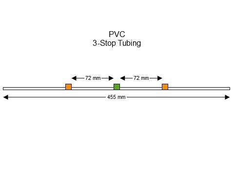 Flared PVC 3-Stop Tubing, Orange-Green-Orange 12 pack
