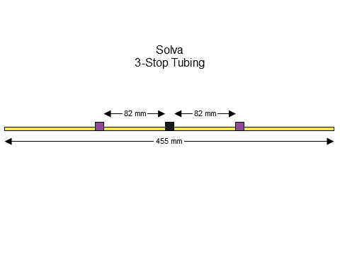 Flared Solva 3-Stop Tubing, Purple-Black-Purple 12 Pack