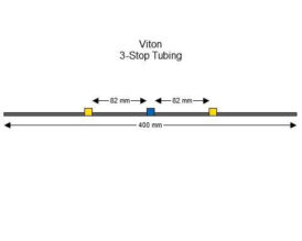 Flared Viton 3-Stop Tubing, Yellow-Blue-Yellow 12 Pack