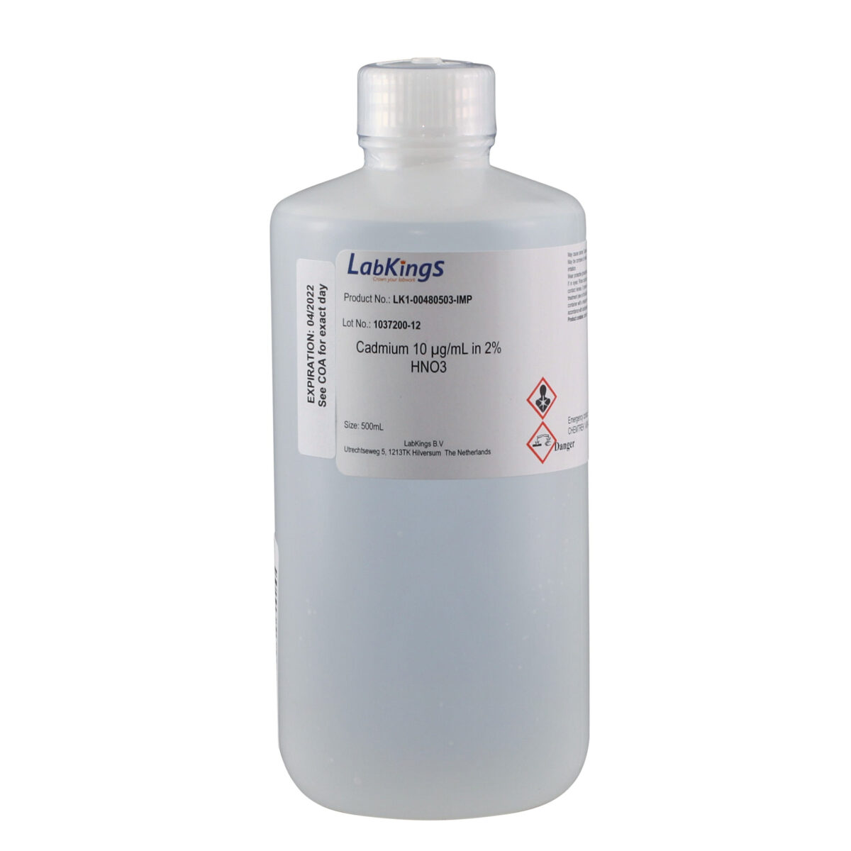 Cadmium 10 mg/L, 500ml