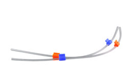 Flared Tubing, orange-blue, 72mm btwn Stops -190mm Total, 25mm ID, 12pck